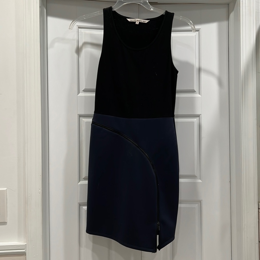 Rachel Roy sleeveless color block black and navy short dress